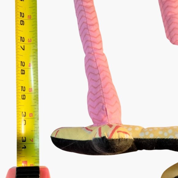 Pink Flamingo Plush Doll Green Blue Polka Dot Shorts Tall floppy Tropical 31 in - Picture 8 of 8